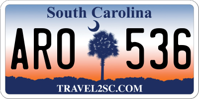 SC license plate ARO536