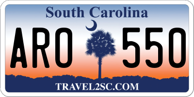 SC license plate ARO550