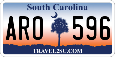 SC license plate ARO596