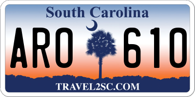 SC license plate ARO610