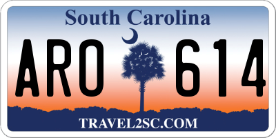 SC license plate ARO614