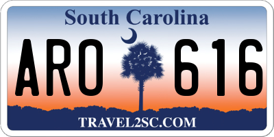 SC license plate ARO616