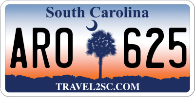 SC license plate ARO625