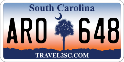 SC license plate ARO648