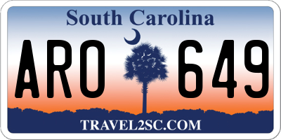 SC license plate ARO649
