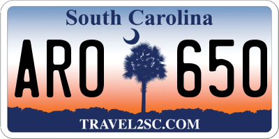 SC license plate ARO650