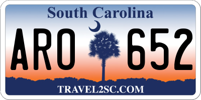 SC license plate ARO652