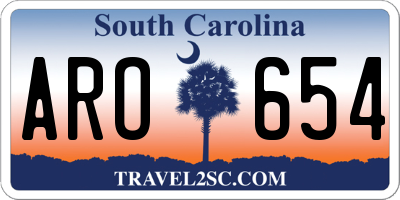 SC license plate ARO654