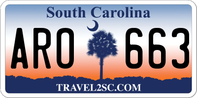SC license plate ARO663