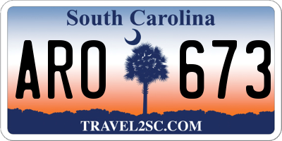 SC license plate ARO673