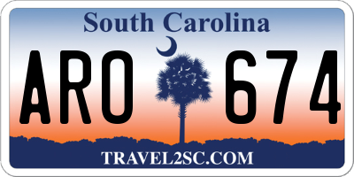 SC license plate ARO674
