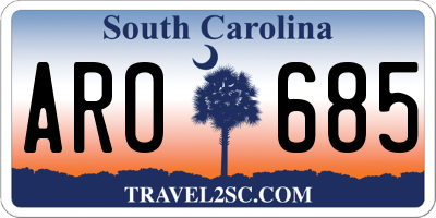 SC license plate ARO685