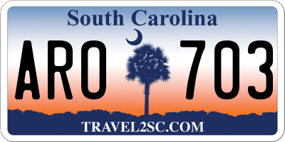 SC license plate ARO703
