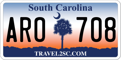 SC license plate ARO708