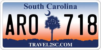 SC license plate ARO718