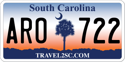 SC license plate ARO722