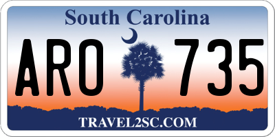 SC license plate ARO735