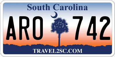 SC license plate ARO742
