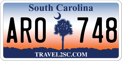 SC license plate ARO748