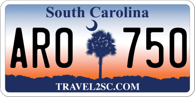 SC license plate ARO750