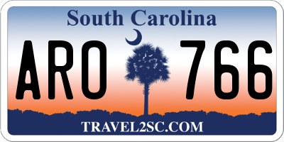 SC license plate ARO766