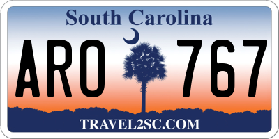 SC license plate ARO767