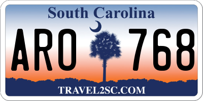 SC license plate ARO768