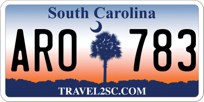 SC license plate ARO783