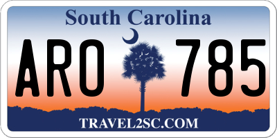 SC license plate ARO785