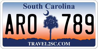 SC license plate ARO789