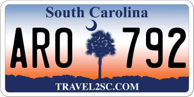 SC license plate ARO792