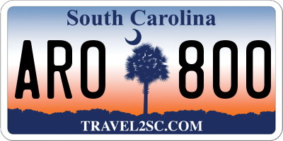 SC license plate ARO800