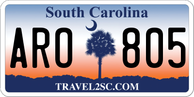 SC license plate ARO805