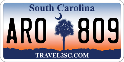 SC license plate ARO809