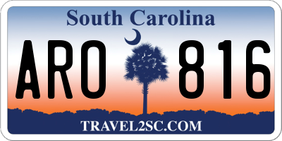 SC license plate ARO816