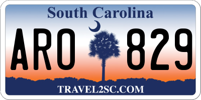 SC license plate ARO829
