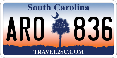 SC license plate ARO836