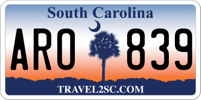 SC license plate ARO839