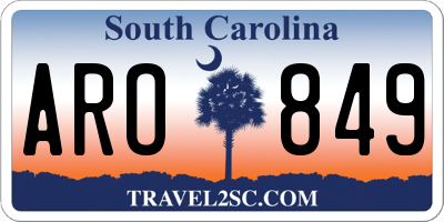 SC license plate ARO849