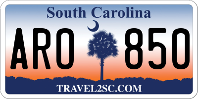 SC license plate ARO850