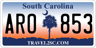 SC license plate ARO853