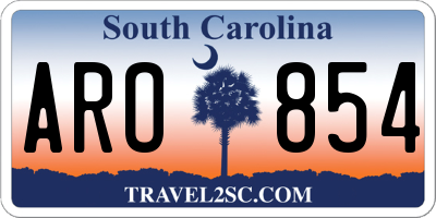 SC license plate ARO854