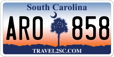 SC license plate ARO858