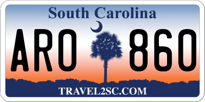 SC license plate ARO860
