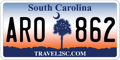 SC license plate ARO862