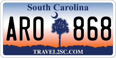 SC license plate ARO868