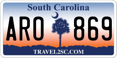 SC license plate ARO869