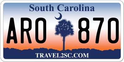 SC license plate ARO870