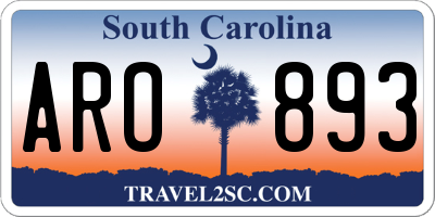 SC license plate ARO893