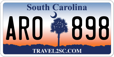 SC license plate ARO898